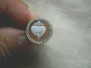ANELLO in CAMMEO SARDONICO ( la spada nel cuore ) SU ARGENTO .925 con pietre - Foto 1 di 10