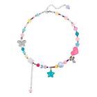 Flower Star Necklace Egirl Sweet Cool Beaded Clavicle Chain Aesthetic Jewelry