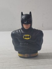 1989 DC Comics Batman Plastic Coin Bank With Soft Glow Night Light Sticker