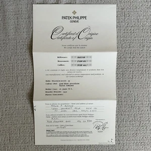 Authentic Patek Philippe Calatrava Certificate 3802 - Picture 1 of 1