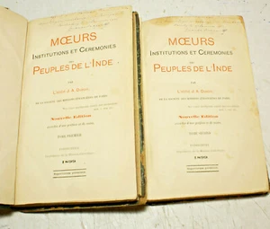 INDE/MOEURS DES PEUPLES DE L'../ABBE J.A.DUBOIS/PONDICHERY/1899/CEREMONIES/RARE - Picture 1 of 3