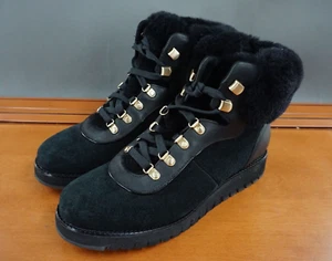 Cole Haan Zerogrand Explore Upstate Shoes Womens 8 Black Suede Lace Up Boot - Picture 1 of 10
