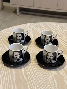Coffee / Espresso Cups / Tea - 4 Saucers Set - Mona Lisa - Picture 1 of 9