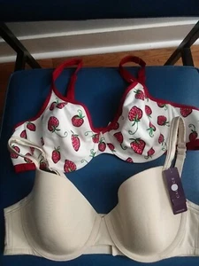 LOT Of 2 Cacique Lightly Lined Full Coverage T-Shirt Cotton 42B Bras - Picture 1 of 9