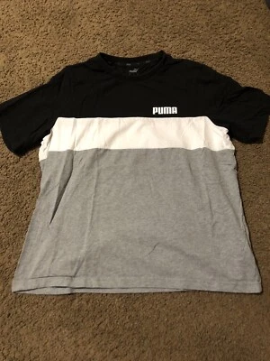 Camiseta informal a rayas Puma XL de algodón para niños R2 Foto 1 de 4