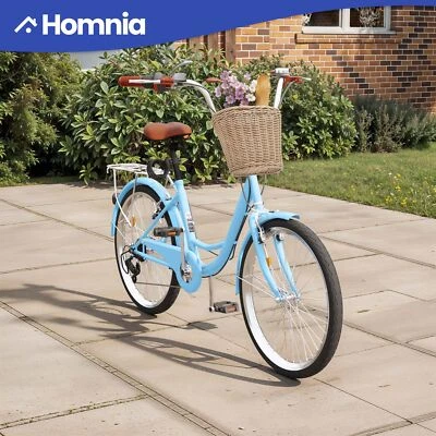 24" Adult Women City Beach Bicycle Bike 7 Speed Front Basket Adjustable Seat - Image 1 of 4
