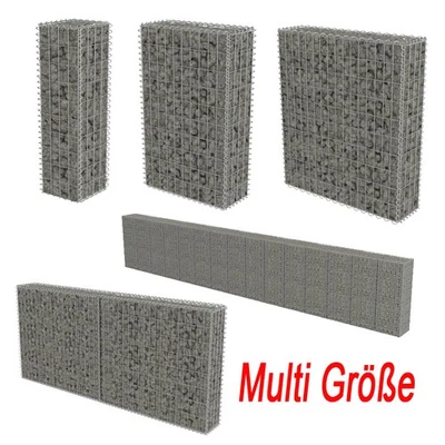 Gabionen Mauer Steinkorb Gabionenwand+Abdeckung Verzinkter Stahl Steingabionen - Bild 1 von 4