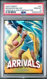 2023 TOPPS FINEST ARRIVALS GOLD REFRACTOR #A7 BRANDON MILLER RC PSA 10 43/50 - Picture 1 of 2