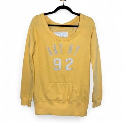 Sudadera Pullover Vintage Abercrombie & Fitch Amarillo Cuello Redondo M Y2K Cozycore Foto 1 de 4
