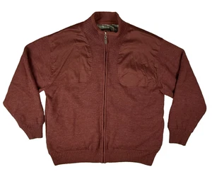 Orvis Jacket Mens XL Rust Shooting Wool Flannel Lined Bomber Hunting Hiking Zip - Picture 1 of 10