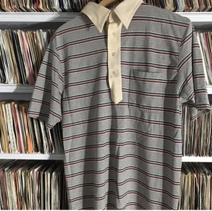 Vintage Desert Palm Golf Shirt Polo Striped Sportswear 1980’s Preppy Yuppie - Bild 1 von 7