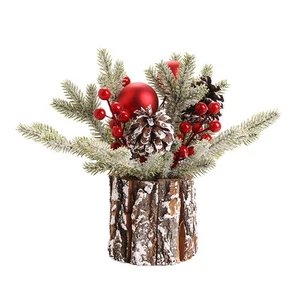 Pinecone 27cm Flocked PE Mini Artificial Christmas Tree Decor - Picture 1 of 12