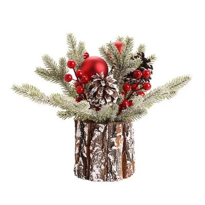 Pinecone 27cm Flocked PE Mini Artificial Christmas Tree Decor - Image 1 of 4