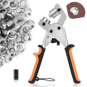 Set Occhiellatrice con 520 Occhielli, Pinza Occhielli per Teloni/Tessuti Ø 10Mm - Foto 1 di 7
