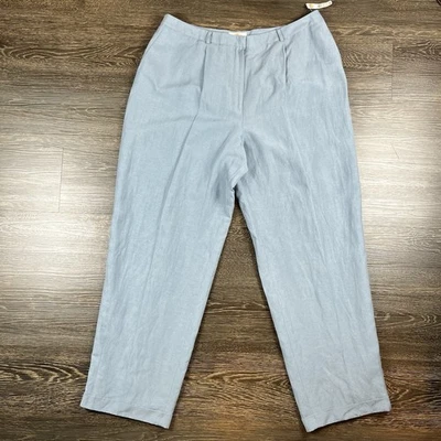 Vtg Talbots Women’s Plus 18 Linen Silk Blend Blue Dress Pants Trouser Career NWT - Image 1 of 4