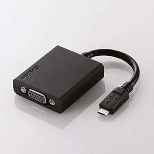 ELECOM MHL to VGA Adapter, 2A Output, 10cm, Black - Image 1 of 1