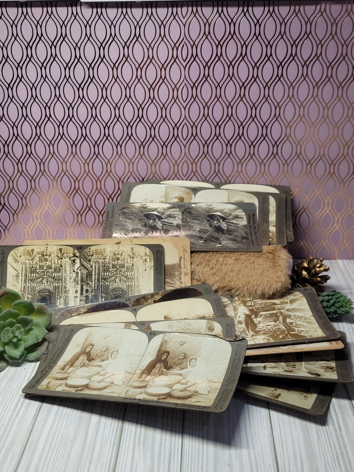 Старинный стереоскоп карты 3D Палестина религиозный Йосемити винтажный библейский - Изображение 1 из 4