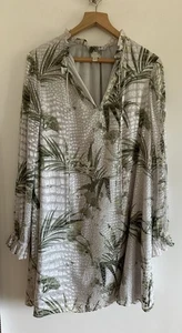 Ladies Ted Baker Size 5 Green And Grey Long Sleeve Dress UK Size 14-16 - Picture 1 of 5