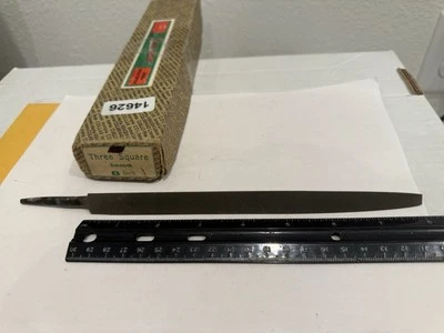 New 8” Anglo American Triangle File, Smooth, Double Cut - Image 1 of 4