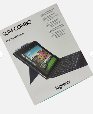 Logitech Slim Combo Keyboard Folio Case for Apple 10.5-inch iPad Pro Black New - Image 1 of 3