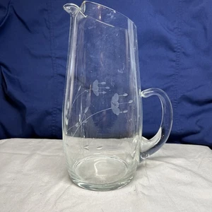 Vintage Princess House Crystal Heritage Krug geätzte Blume 72 Unzen 10" M21 - Bild 1 von 6