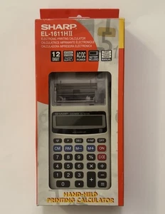 Sharp EL-1611H II Hand-Held Printing Calculator With AC Adapter, LCD Display NEW - Picture 1 of 3