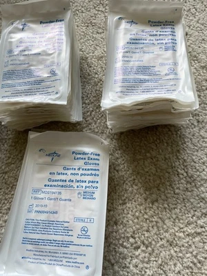 55 luvas de exame Medline látex estéril sem pó uma/bolsa média R MDS194135 - Imagem 1 de 4