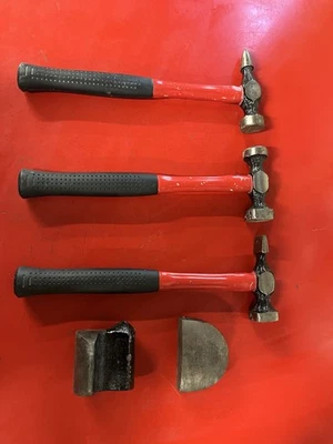 Lote de 5 muñecos y martillos de carrocería automática herramienta de carretilla de chapa Foto 1 de 4