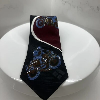 Gravata de pescoço vintage Bugle Boy moto sujeira - Imagem 1 de 4