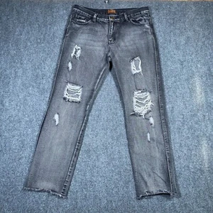 Jeans donna Pol taglio grande JFP101 cotone invecchiato baffi nero - Foto 1 di 12