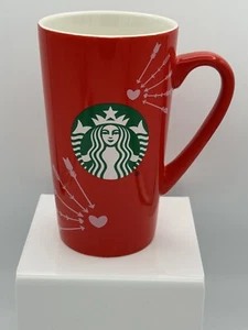 STARBUCKS COFFEE VALENTINE’S DAY HEART & ARROWS 2020 TALL RED CUP MUG 16 OZ - Bild 1 von 6