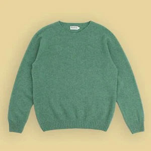 Harley of Scotland Heather Green 100% Lambswool Crewneck Sweater 42 Scotland - Bild 1 von 4