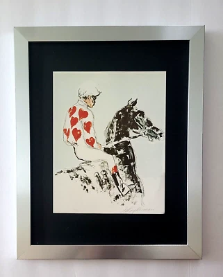 🔥 Arte Pop Firmado LeRoy Neiman "THE JOCKEY" Montado y Enmarcado en Nuevo 11x14 $ Foto 1 de 3