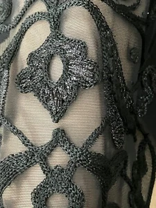 $$$ OSCAR-WORTHY ENCHANTING GIANFRANCO FERRE EVNG DRESS/Y COAT LACE SLEEVE 44-46 - Picture 1 of 12