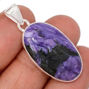 Natural Siberian Charoite 925 Sterling Silver Pendants Jewelry CP75197 - Picture 1 of 1