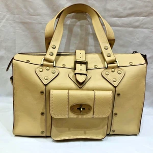 Vintage Mulberry Bayswater Leder Handtasche beige 20 x 33 x 14 cm Drehverschluss - Bild 1 von 9