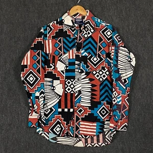 Vtg Wrangler Cowboy Cut Shirt Mens 16 34 XLong Tails South Western Aztec Tribal - Picture 1 of 14
