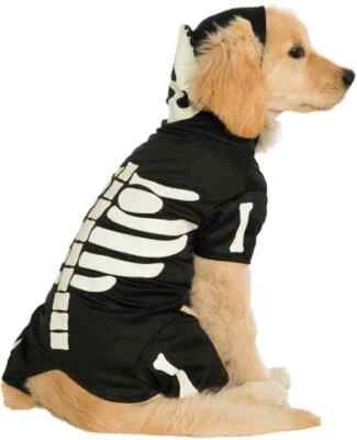 Huesos Brillan en la Oscuridad Esqueleto Sudadera con Capucha Vestido Elegante Halloween Mascota Perro Gato Disfraz Foto 1 de 2