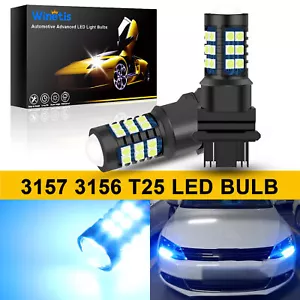 LED DRL Driving Daytime Running Light Bulb Kit 3157 4114 4157 8000K Ice Blue - Picture 1 of 14