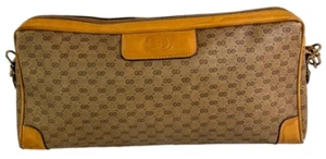 Vintage GUCCI Tan Signature Leather Micro GG Crossbody Shoulder Bag - Picture 1 of 11