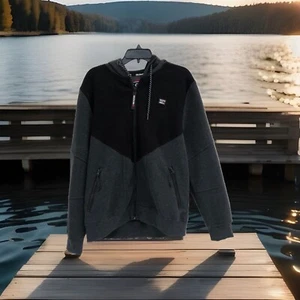 Akademiks Jackets Men's Medium Black Fleece Full Zip Hoodie - Picture 1 of 9