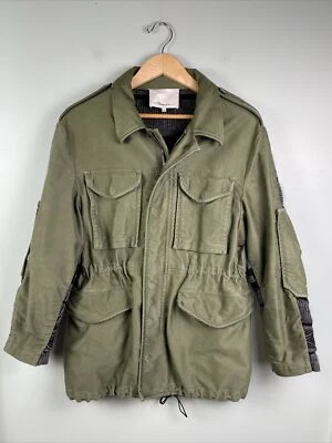 3.1 Phillip Lim 橄榄绿色军装夹克带羊毛毛衣背面 XS — 第 1/4 张图片