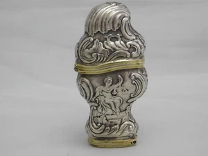 JUSTITIA GÖTTIN RIECHDOSE – DOSE SILBER VERGOLDET UM 1750 DÄNEMARK / NORWEGEN - Bild 1 von 13