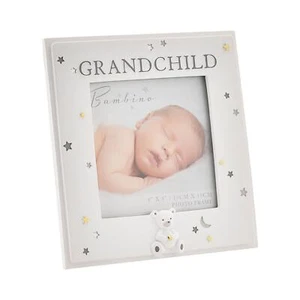 Baby Photo Frame Grandchild White Resin Starry Night Grandparents Gift 4 x 4" - Picture 1 of 5