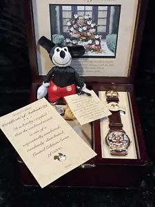 Vintage Disney Mickey Mouse Watch 3182/5000 Limited Ed Fossil Watch Wood Box NOS - Picture 1 of 12