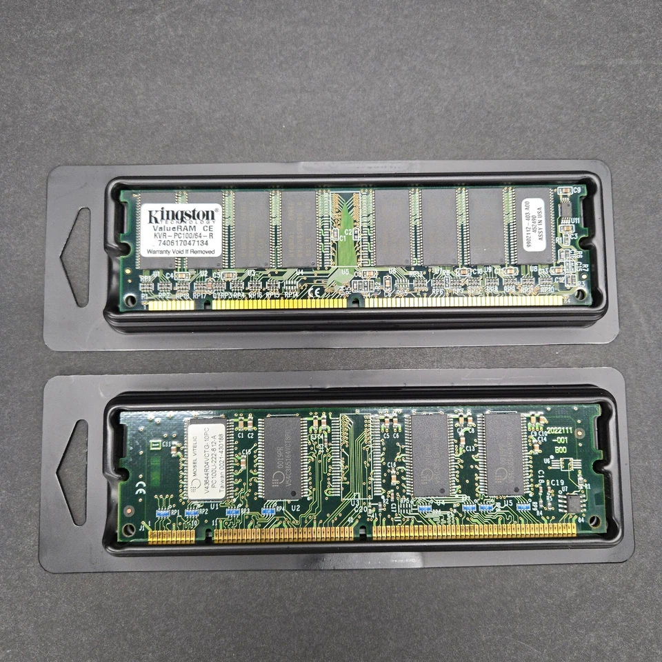 Kingston KVR 100/64-R RAM Mosel Vitelic Pc 100U-222-612-A - Image 1 of 4