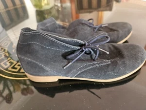 River Island donna scarpe stringate scamosciate blu navy taglia 5 uk 38 euro - Foto 1 di 6