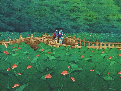 Orenco Originals Kawase Hasui Lily Pond Shrine Counted Cross Stitch Pattern - Image 1 of 4