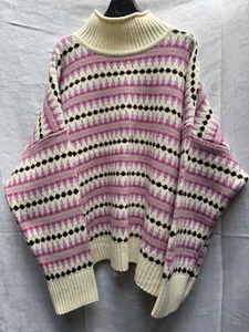 Barbour Avondale Knit Multi Mu funnel neck Jumper fair isle pattern 18 XL BNWT - Picture 1 of 11