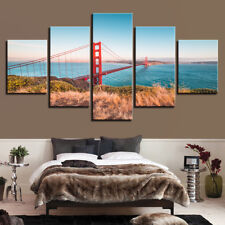 Golden Gate Bridge Daytime 5 Piece Canvas Print Wall Art
